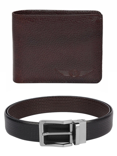 CHRISTOPOLO Men Leather Accessory Gift Set, Black