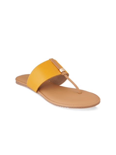 pelle albero Women Yellow T-Strap Flats