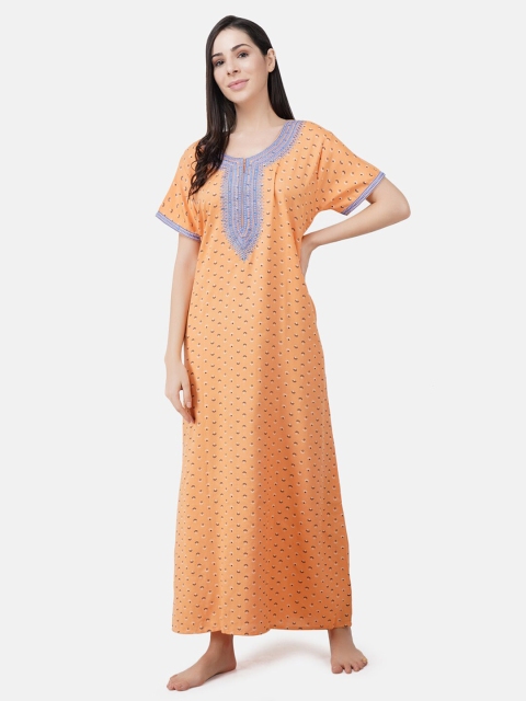KOI SLEEPWEAR Peach-coloure Premium Alpine Fabric Blue Coloured Embroidery Maxi Nightdress
KOI SLEEPWEAR Peach-coloure Premium Alpine Fabric Blue Coloured Embroidery Maxi Nightdress