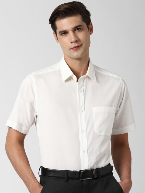 Peter England Men Cream Formal Shirt