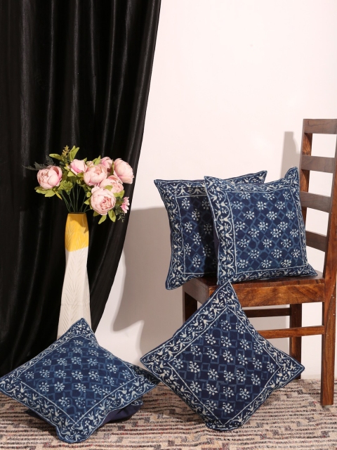 Gulaab Jaipur Navy Blue & White Set of 5 Indigo Hand block Printed Cushion Covers
Gulaab Jaipur Navy Blue & White Set of 5 Indigo Hand block Printed Cushion Covers