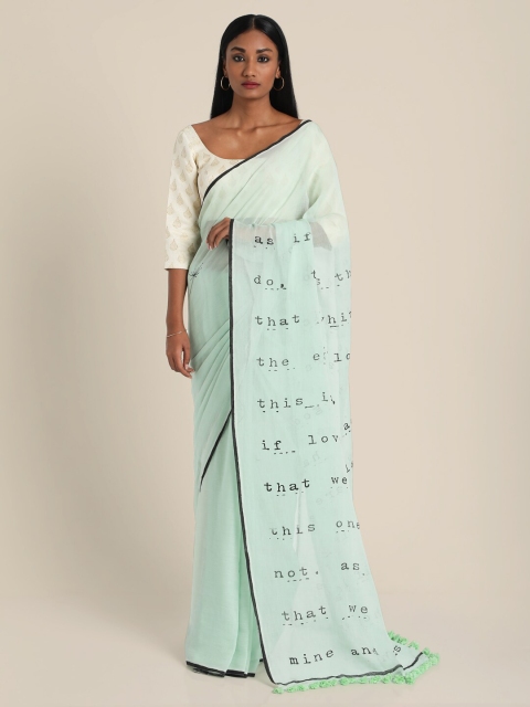 Suta Green & Black Pure Cotton Saree