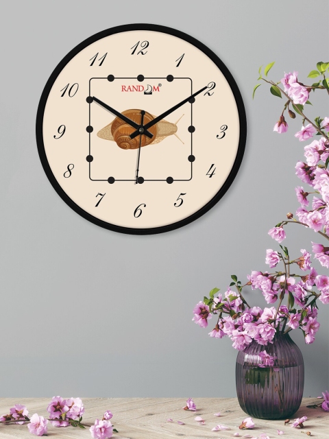RANDOM Black & Pink Printed Contemporary 24.1 Cm Wall Clock