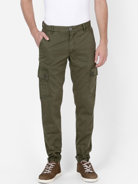 t-base Men Olive Slim Fit Cargos Trousers