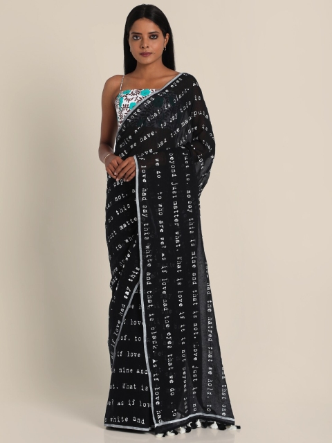 Suta Black & White Pure Cotton Saree