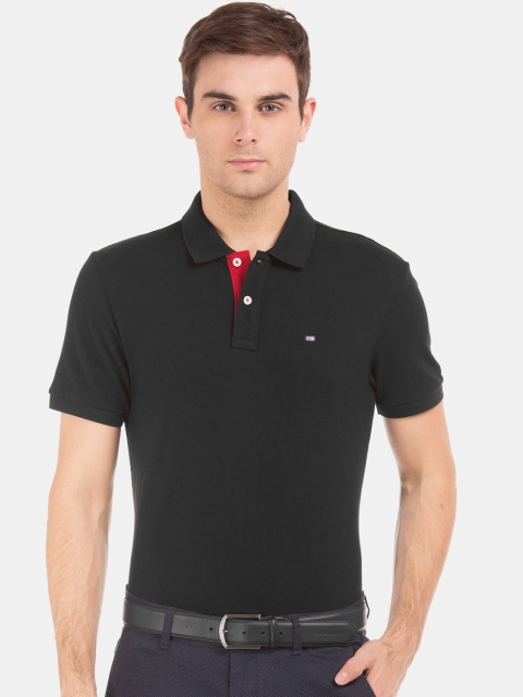 Arrow Sport Men Black NA Polo Collar T-shirt NA