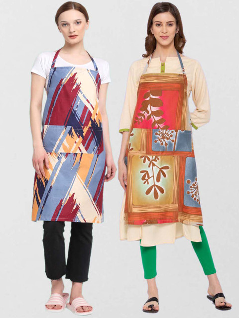 KLOTTHE Pack Of 2 Printed Cotton 210 TC Aprons, Orange
KLOTTHE Pack Of 2 Printed Cotton 210 TC Aprons, Orange