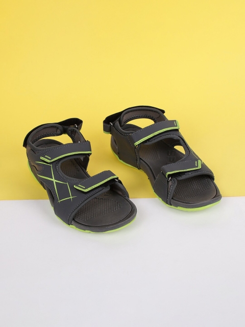 Fame Forever by Lifestyle Boys Grey & Green PU Comfort Sandals