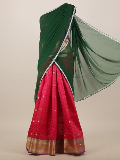 Pothys Green & Pink Lehenga Saree