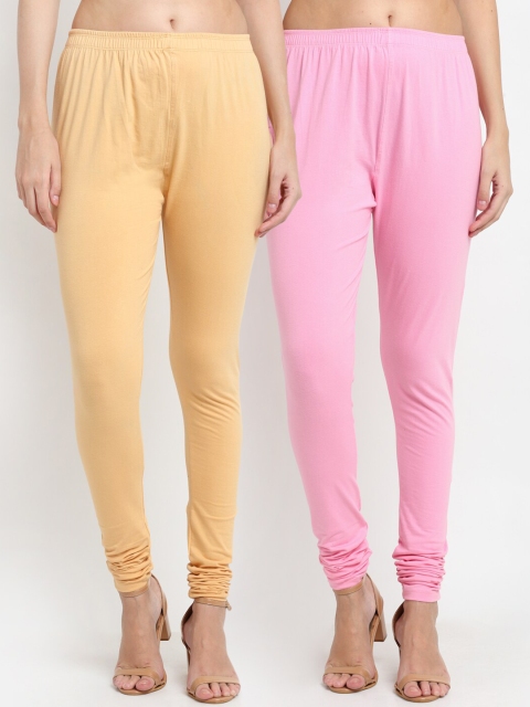 NEUDIS Set of 2 Women Beige & Pink Solid Churidar
