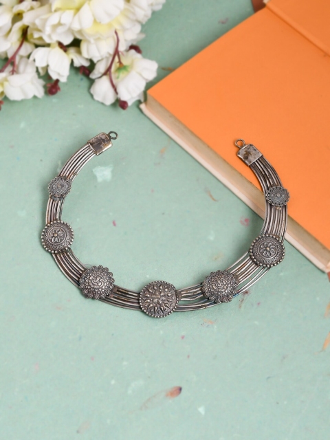 Silvermerc Designs Silver Brass Silver-Plated Choker Necklace