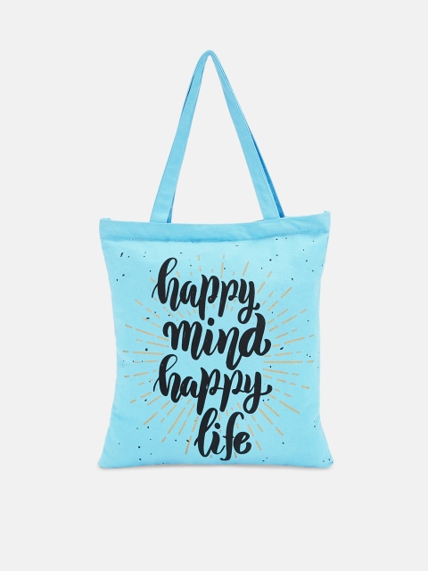 Forever Glam by Pantaloons Blue Printed Shopper Tote Bag