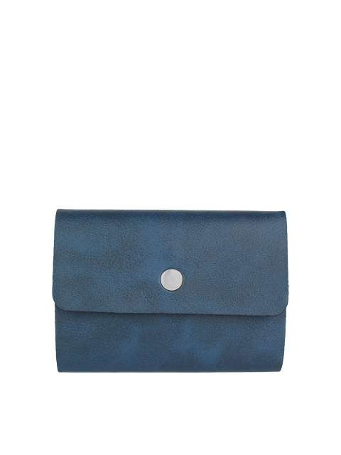 Swiss Design Unisex Blue Textured PU Card Holder