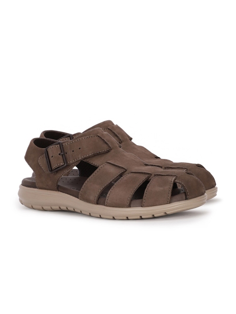 Hush Puppies Men Khaki Leather Fisherman Sandals