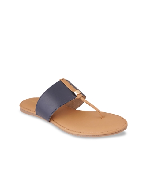 pelle albero Women Blue T-Strap Flats