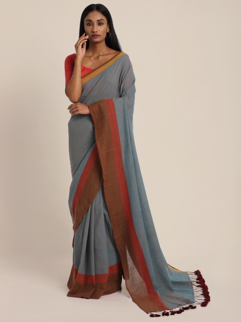 Suta Grey & Brown Pure Cotton Saree