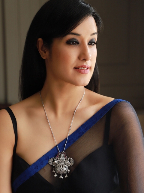 Rubans Silver & Red Silver-Plated Oxidised Handcrafted Necklace