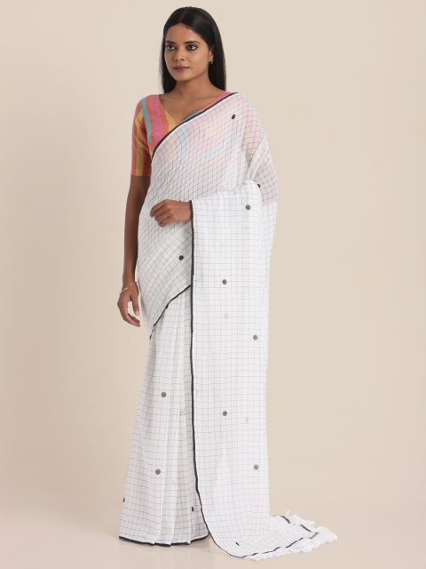 Suta White & Black Pure Cotton Saree
