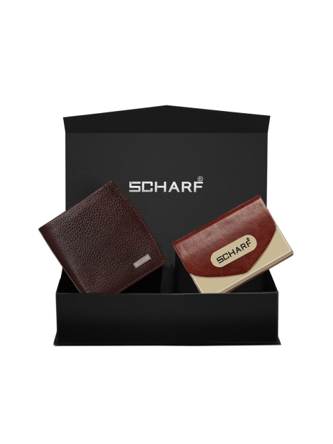 SCHARF Men Brown Genuine Leather Accessory Gift Set
