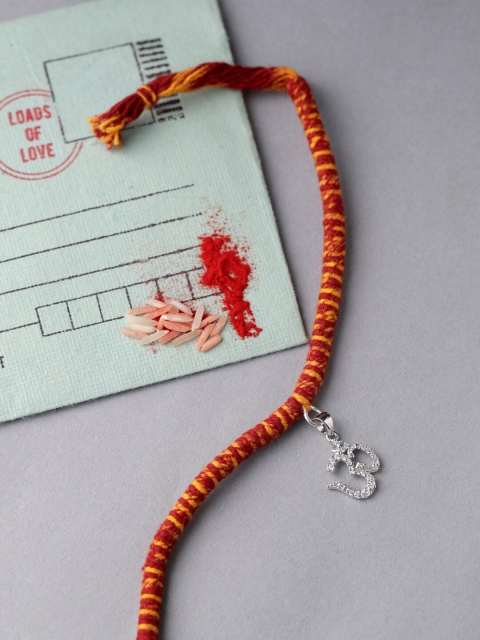 Adorn By Nikita Rakhi With Sterling Silver Om Pendent