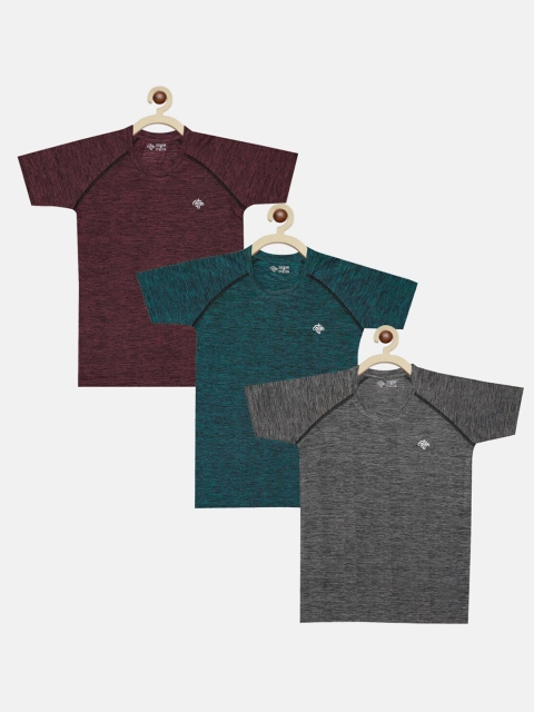 CHIMPRALA Boys Pack Of 3 Solid Sports T-shirt, Green