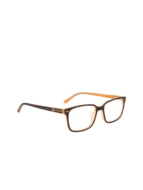 Ted Smith Unisex Brown & Orange Full Rim Wayfarer Frames TSO-110_C7