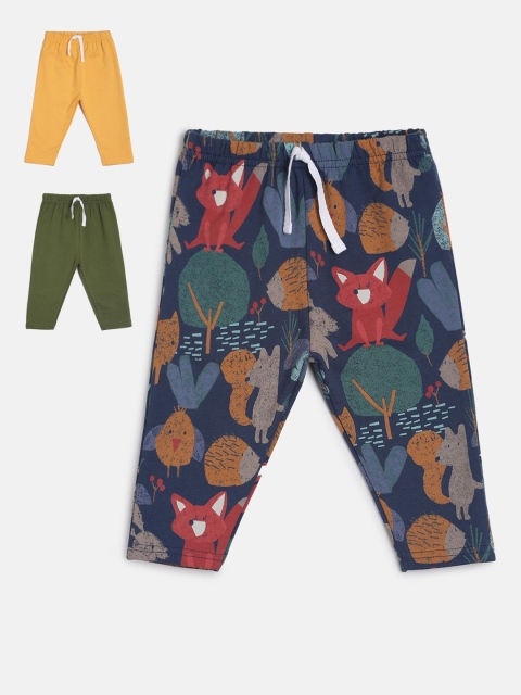 MINI KLUB Boys Pack Of 3 Printed Track Pants, Multi