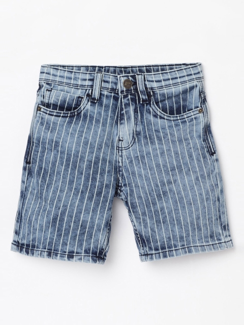 Fame Forever by Lifestyle Boys Blue Srtriped Mid-Rise Denim Shorts
