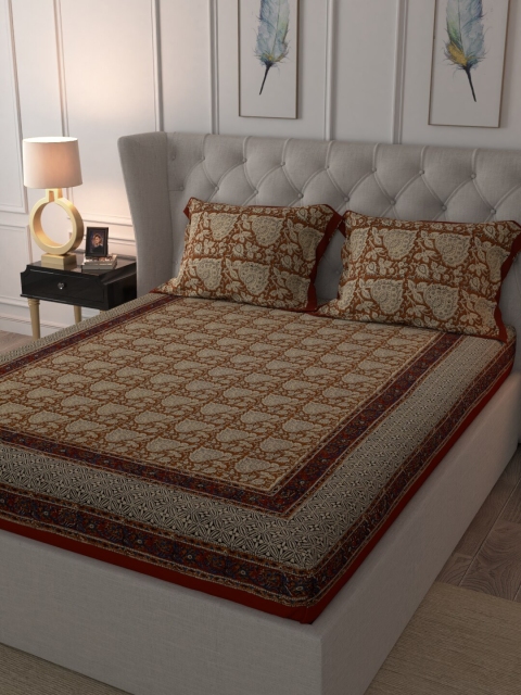 RANGDESI Yellow & Cream-Coloured Ethnic Motifs 210 TC King Bedsheet with 2 Pillow Covers
RANGDESI Yellow & Cream-Coloured Ethnic Motifs 210 TC King Bedsheet with 2 Pillow Covers