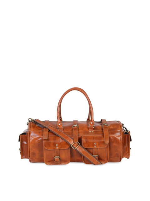 Teakwood Leathers Tan Solid Genuine Leather Duffel Bag