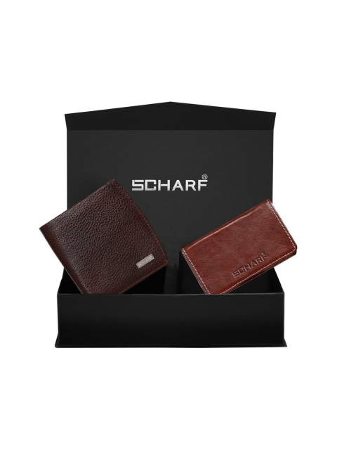 SCHARF Men Brown Solid Genuine Leather Accessory Gift Set