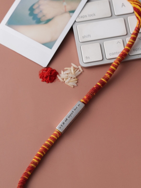ADORN by Nikita Ladiwala Sterling Silver Durga Mantra Rakhi