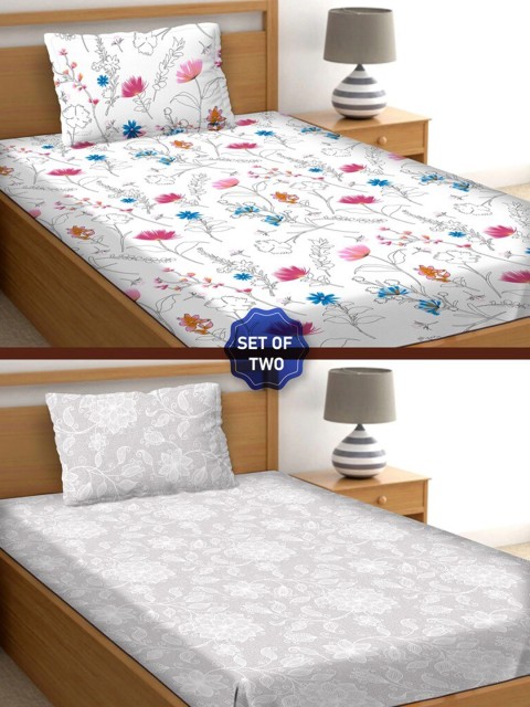 BELLA CASA White & Grey 250 TC 2 Premium Cotton Single Bedsheet with 2 Pillow Covers
BELLA CASA White & Grey 250 TC 2 Premium Cotton Single Bedsheet with 2 Pillow Covers