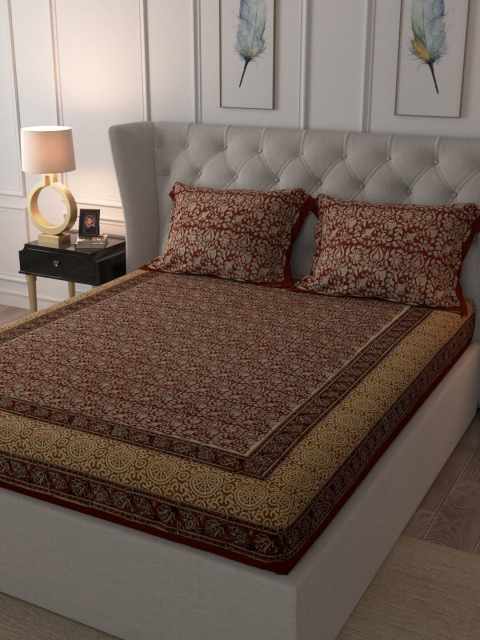 RANGDESI Red & Cream-Coloured Ethnic Motifs 210 TC King Bedsheet with 2 Pillow Covers
RANGDESI Red & Cream-Coloured Ethnic Motifs 210 TC King Bedsheet with 2 Pillow Covers
