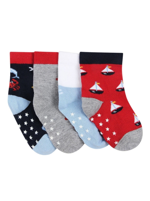 Bonjour Kids Pack Of 4 Assorted Ankle-Length Socks
