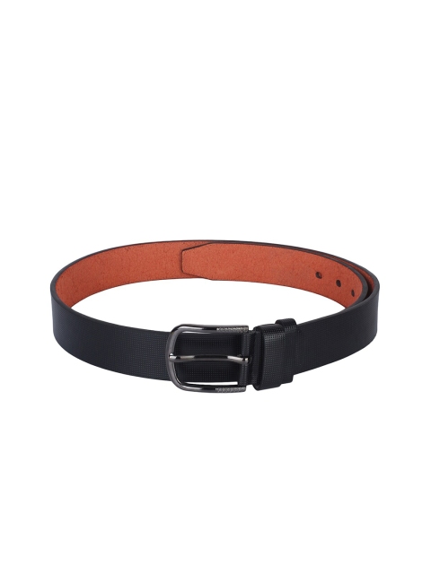 Swiss Design Men Black Textured Belt