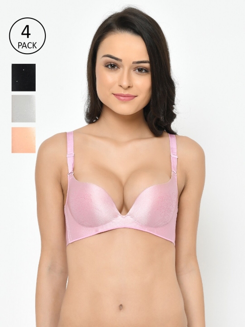 Cosmo Lady Pack of 4 Assorted Plunge Bras Medium Coverage Underwired Heavily Padded
Cosmo Lady Pack of 4 Assorted Plunge Bras Medium Coverage Underwired Heavily Padded