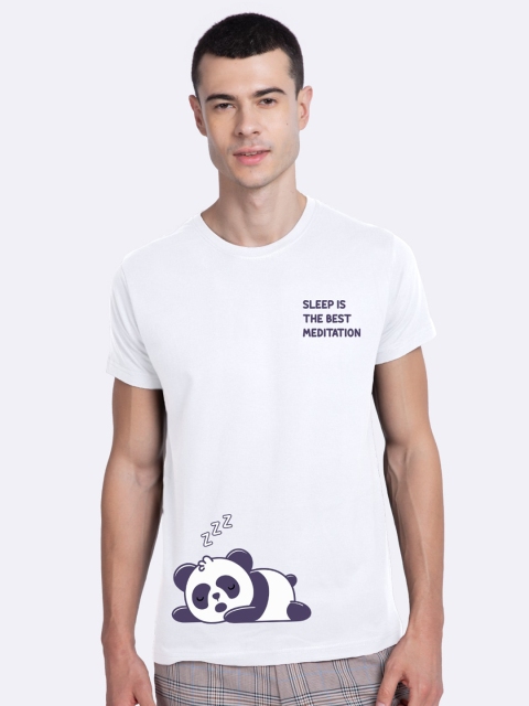 Bewakoof Men White Printed T-shirt