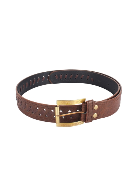 Swiss Design Men Brown Textured Belt