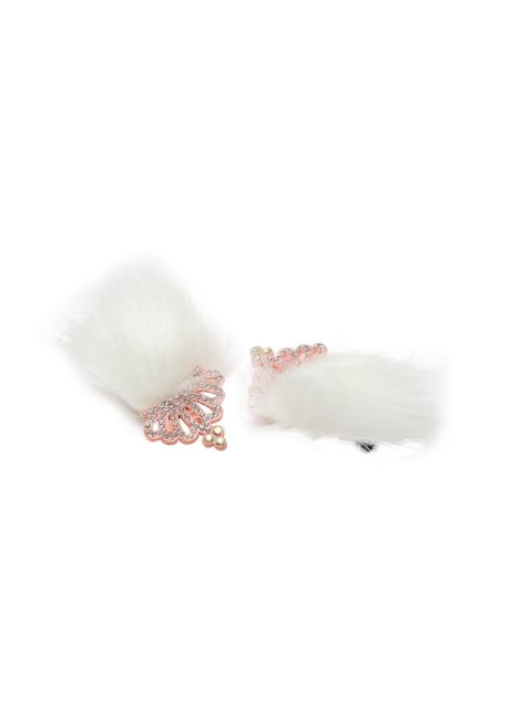 Stoln Girls White & Pink Set of 2 Alligator Hair Clip