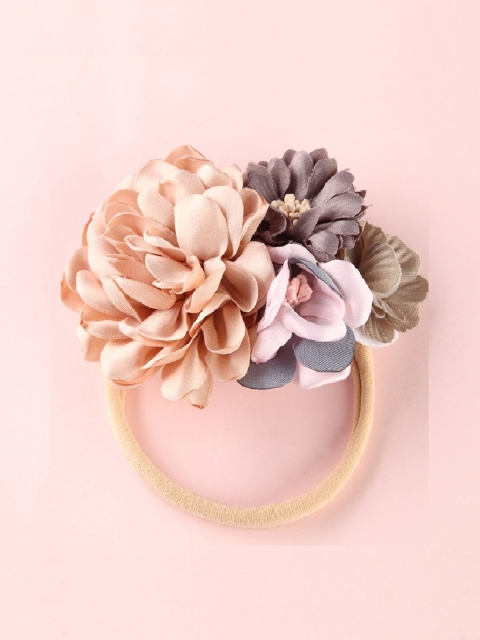 AQUASTREET Girls Grey & Beige 3D Floral Embellished Hairband