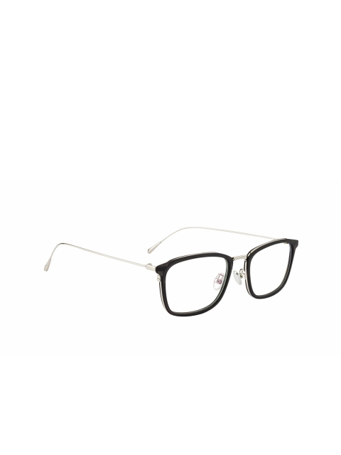 Ted Smith Unisex Silver & Black Full Rim Wayfarer Frames