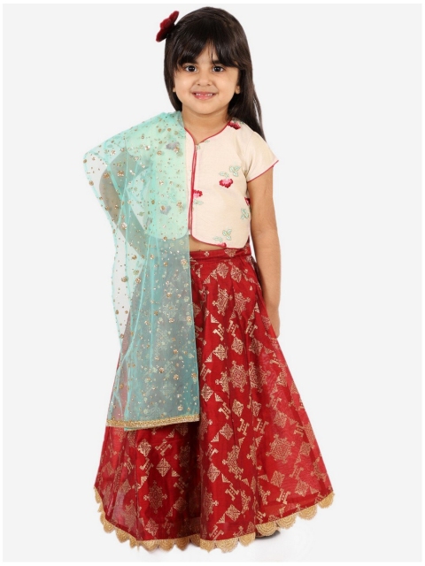 Lil Peacock Girls Red & Cream-Coloured Embroidered Sequinned Ready to Wear Lehenga & Blouse With Dupatta
Lil Peacock Girls Red & Cream-Coloured Embroidered Sequinned Ready to Wear Lehenga & Blouse With Dupatta
