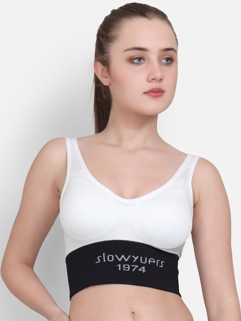 Golden Girl White & Black Colourblocked Full Coverage Workout Bra Slow 1974 Wht_30C-White
Golden Girl White & Black Colourblocked Full Coverage Workout Bra Slow 1974 Wht_30C-White