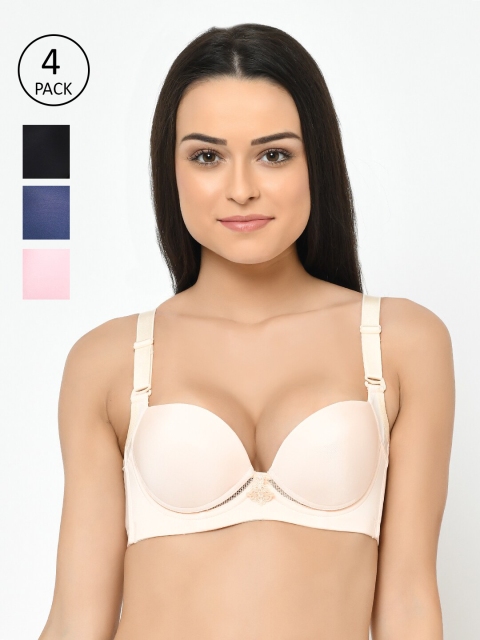 Cosmo Lady Pack of 4 Underwired Padded Balconette Bra 088607Black-Beige-Blue-Pink-32B
Cosmo Lady Pack of 4 Underwired Padded Balconette Bra 088607Black-Beige-Blue-Pink-32B