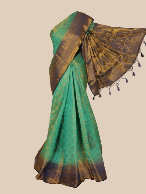 Pothys Green & Blue Ethnic Motifs Zari Art Silk Banarasi Saree