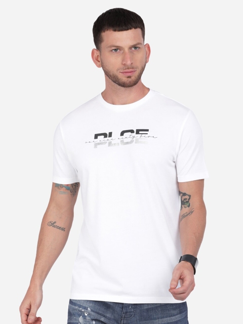883 Police Men White & Black Typography Printed T-shirt