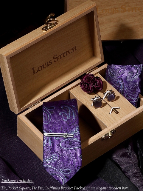 LOUIS STITCH Men Purple Accessory Gift Set
