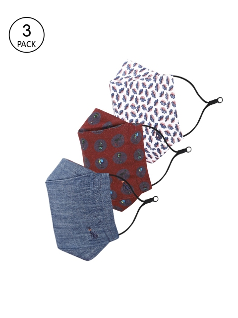 SIMON CARTER LONDON Men Pack Of 3 Assorted 3-Ply Pure Cotton Reusable Protective Outdoor Masks
SIMON CARTER LONDON Men Pack Of 3 Assorted 3-Ply Pure Cotton Reusable Protective Outdoor Masks