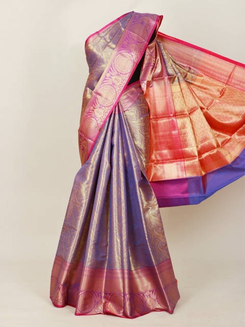 Pothys Violet & Pink Woven Design Art Silk Banarasi Saree